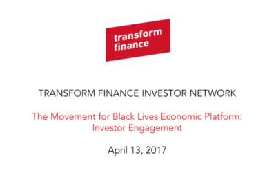 TFIN Webinar: The Movement for Black Lives Economic Platform: The Role of Investors